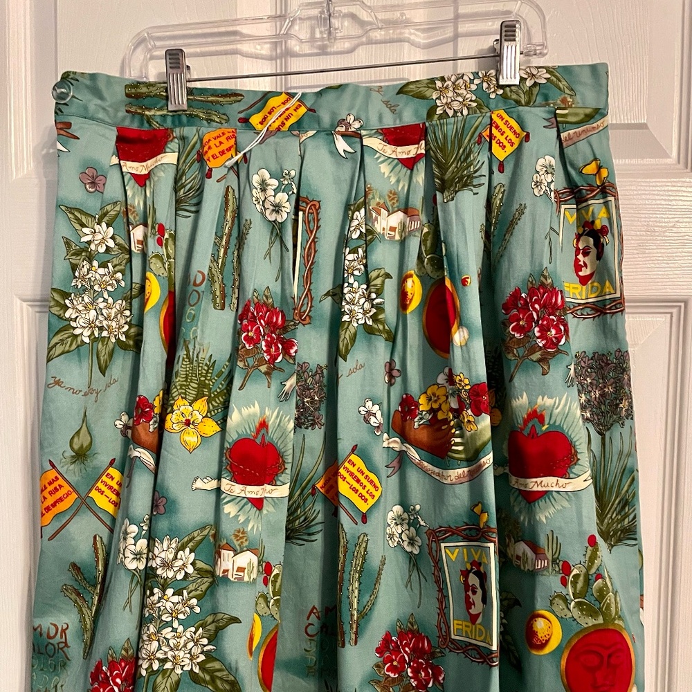 Grace Karin Frida Khalo Pleated Skirt 3XL